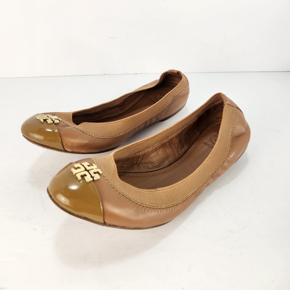 Tory Burch Jolie Women's Brown Leather Ballet Flats Size‎ 6M
